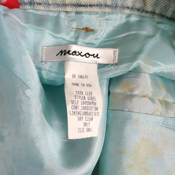 Vintage Western Sequin Blue Skirt Small Maxou - Picture 7 of 8